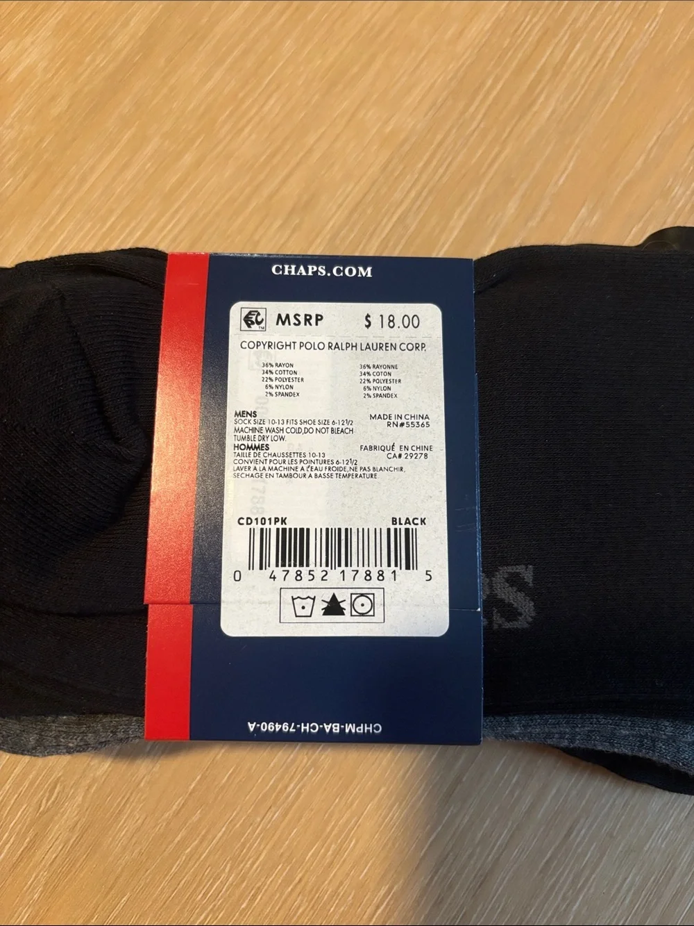 NWT Chaps Men's Assorted Premium Dress Socks (3 pair)